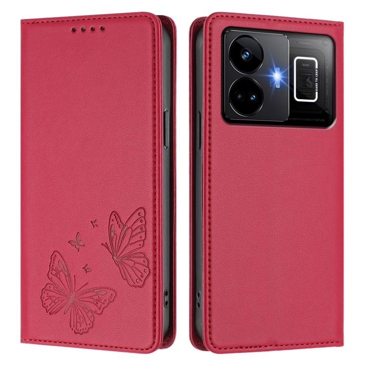 For Realme GT3 / GT Neo 5 240W Strong Magnetic Dual Butterfly RFID Vegan Leather Phone Case