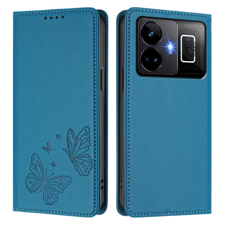 For Realme GT3 / GT Neo 5 240W Strong Magnetic Dual Butterfly RFID Vegan Leather Phone Case