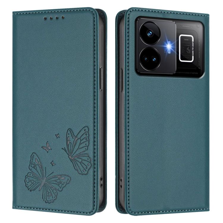 For Realme GT3 / GT Neo 5 240W Strong Magnetic Dual Butterfly RFID Vegan Leather Phone Case