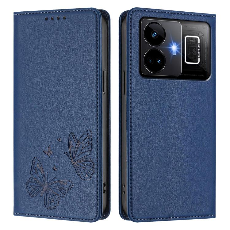 For Realme GT3 / GT Neo 5 240W Strong Magnetic Dual Butterfly RFID Vegan Leather Phone Case