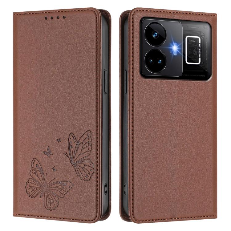 For Realme GT3 / GT Neo 5 240W Strong Magnetic Dual Butterfly RFID Vegan Leather Phone Case