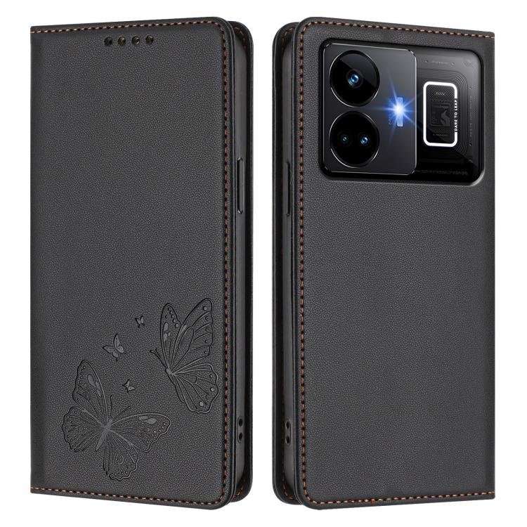 For Realme GT3 / GT Neo 5 240W Strong Magnetic Dual Butterfly RFID Vegan Leather Phone Case