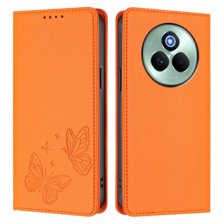 For Realme P3 Pro Strong Magnetic Dual Butterfly RFID Vegan Leather Phone Case