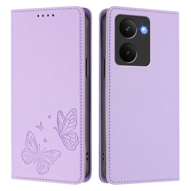 For Realme P3 Ultra 5G Strong Magnetic Dual Butterfly RFID Vegan Leather Phone Case