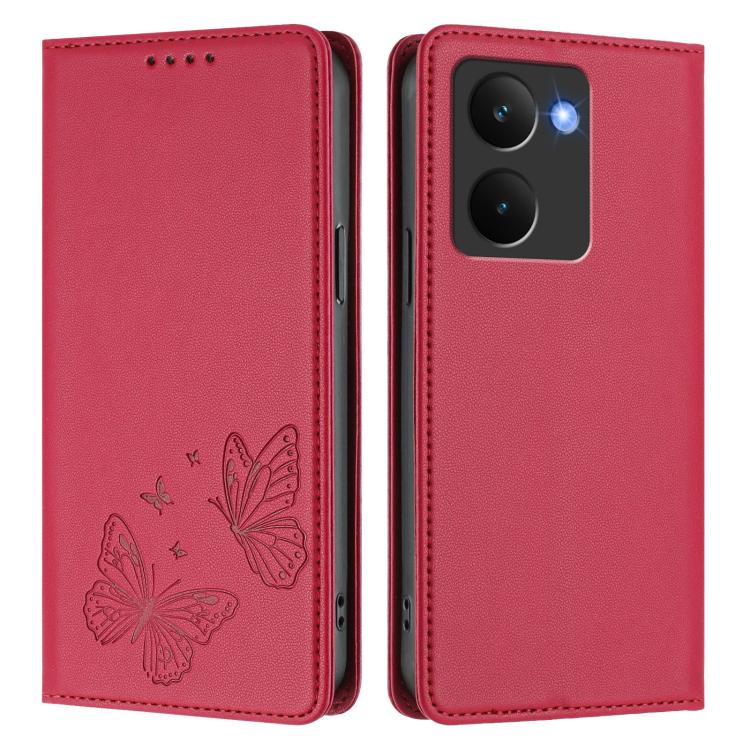 For Realme P3 Ultra 5G Strong Magnetic Dual Butterfly RFID Vegan Leather Phone Case