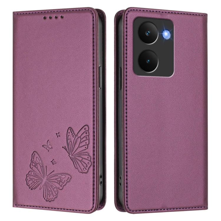 For Realme P3 Ultra 5G Strong Magnetic Dual Butterfly RFID Vegan Leather Phone Case