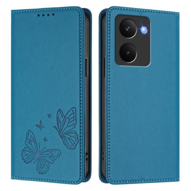 For Realme P3 Ultra 5G Strong Magnetic Dual Butterfly RFID Vegan Leather Phone Case