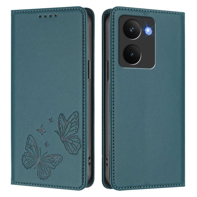 For Realme P3 Ultra 5G Strong Magnetic Dual Butterfly RFID Vegan Leather Phone Case