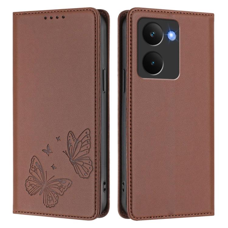 For Realme P3 Ultra 5G Strong Magnetic Dual Butterfly RFID Vegan Leather Phone Case
