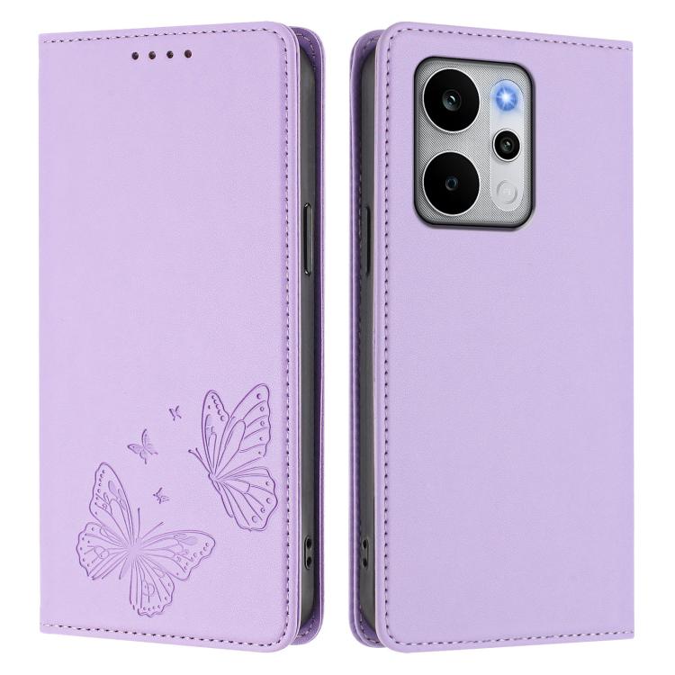 For Realme P4 Power 5G Strong Magnetic Dual Butterfly RFID Vegan Leather Phone Case