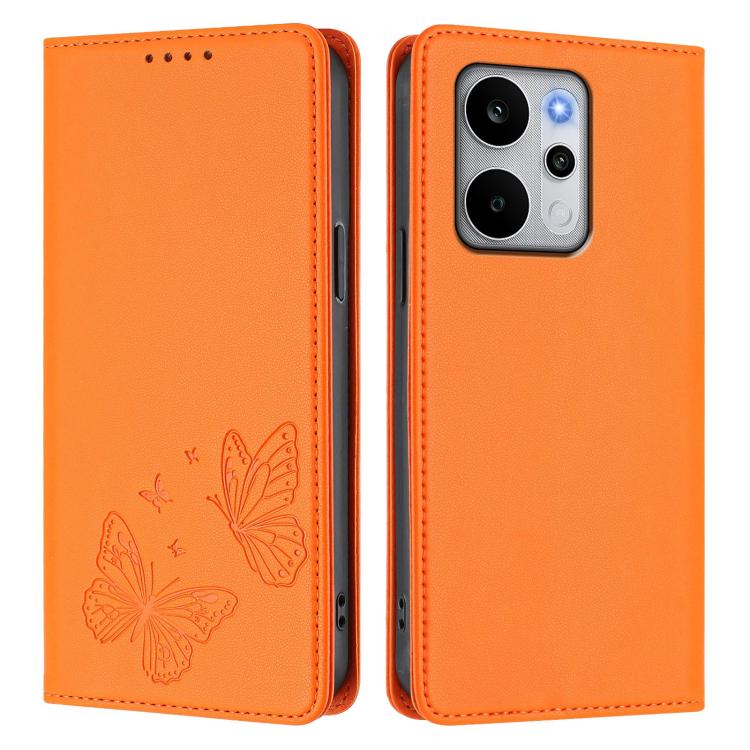 For Realme P4 Power 5G Strong Magnetic Dual Butterfly RFID Vegan Leather Phone Case