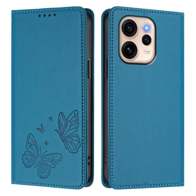 For OPPO Reno15 Pro Max 5G Global Strong Magnetic Dual Butterfly RFID Vegan Leather Phone Case