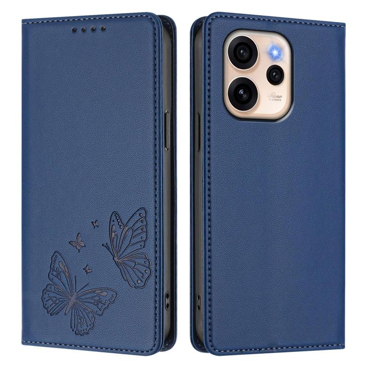 For OPPO Reno15 Pro Max 5G Global Strong Magnetic Dual Butterfly RFID Vegan Leather Phone Case