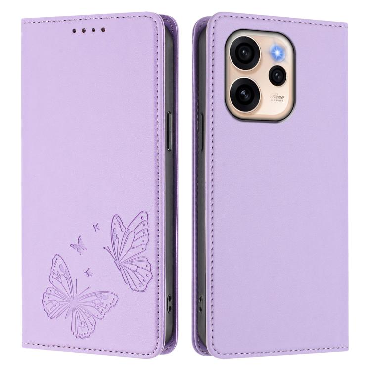 For OPPO Reno15 Pro 5G / Reno15 Pro Mini 5G Strong Magnetic Dual Butterfly RFID Vegan Leather Phone Case