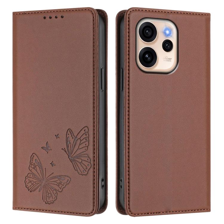 For OPPO Reno15 Pro 5G / Reno15 Pro Mini 5G Strong Magnetic Dual Butterfly RFID Vegan Leather Phone Case