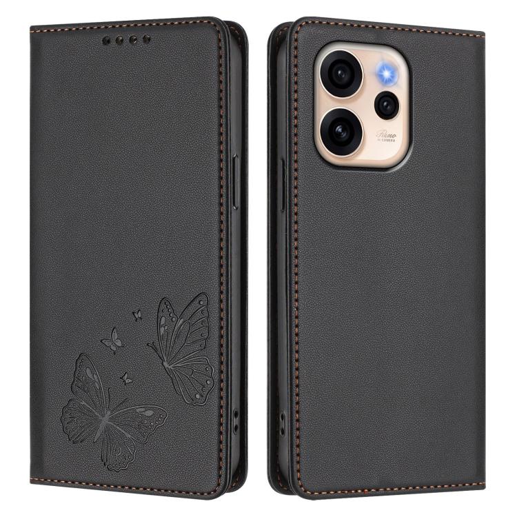 For OPPO Reno15 Pro 5G / Reno15 Pro Mini 5G Strong Magnetic Dual Butterfly RFID Vegan Leather Phone Case
