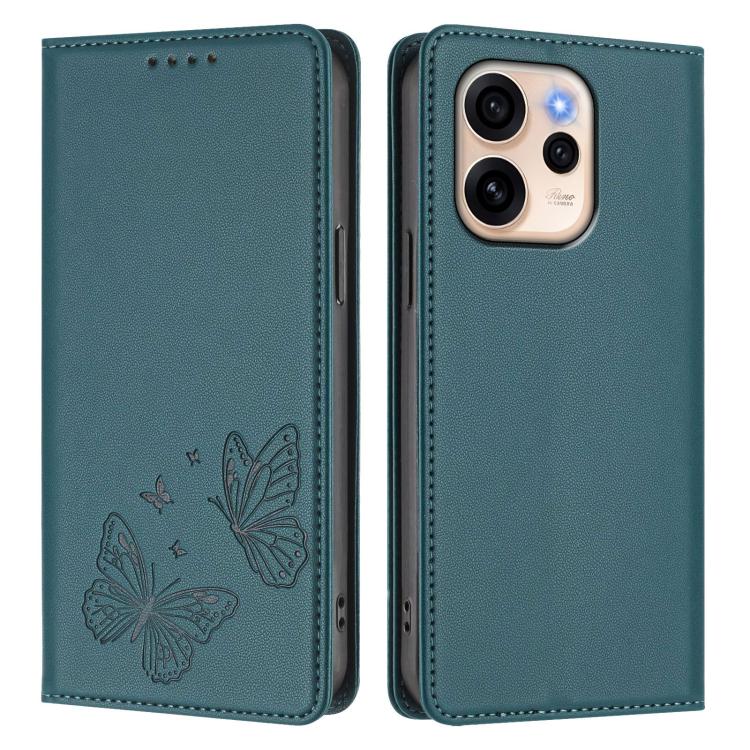 For OPPO Reno15 F 5G Strong Magnetic Dual Butterfly RFID Vegan Leather Phone Case