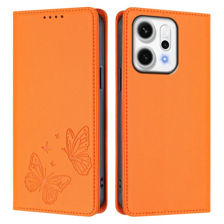 For OPPO Reno14 Pro Global Strong Magnetic Dual Butterfly RFID Vegan Leather Phone Case