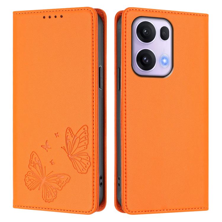 For OPPO Reno13 Pro Global Strong Magnetic Dual Butterfly RFID Vegan Leather Phone Case
