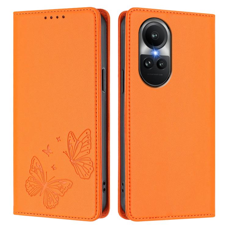 For OPPO Reno10 / Reno10 Pro Global Strong Magnetic Dual Butterfly RFID Vegan Leather Phone Case