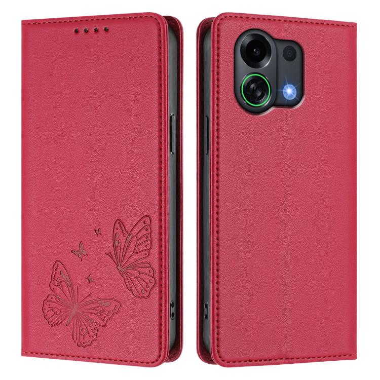 For OPPO K13 Turbo 5G / K13 Turbo Pro 5G Strong Magnetic Dual Butterfly RFID Vegan Leather Phone Case