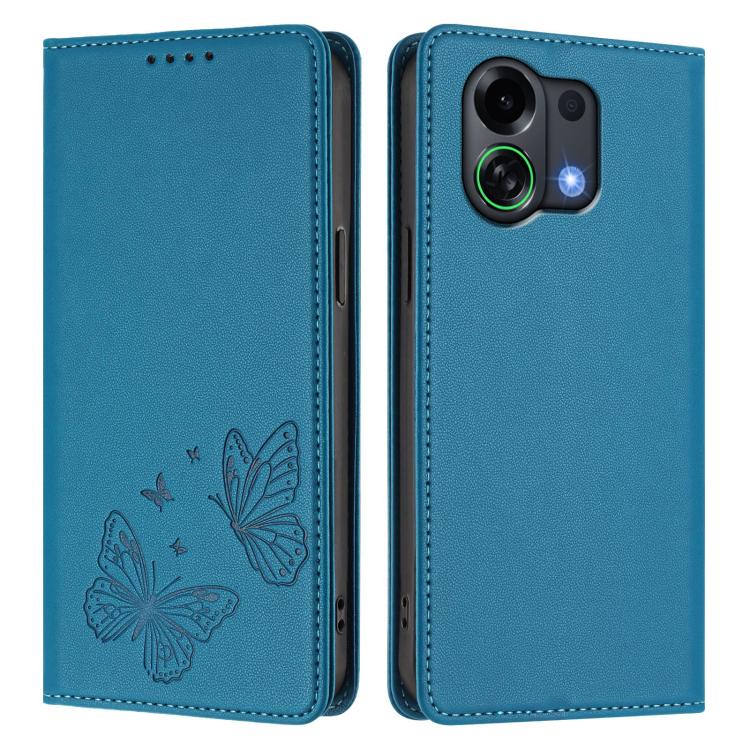 For OPPO K13 Turbo 5G / K13 Turbo Pro 5G Strong Magnetic Dual Butterfly RFID Vegan Leather Phone Case