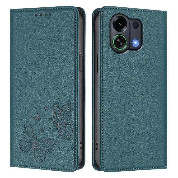 For OPPO K13 Turbo 5G / K13 Turbo Pro 5G Strong Magnetic Dual Butterfly RFID Vegan Leather Phone Case