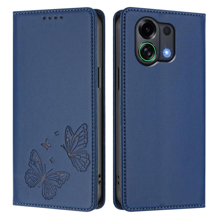 For OPPO K13 Turbo 5G / K13 Turbo Pro 5G Strong Magnetic Dual Butterfly RFID Vegan Leather Phone Case