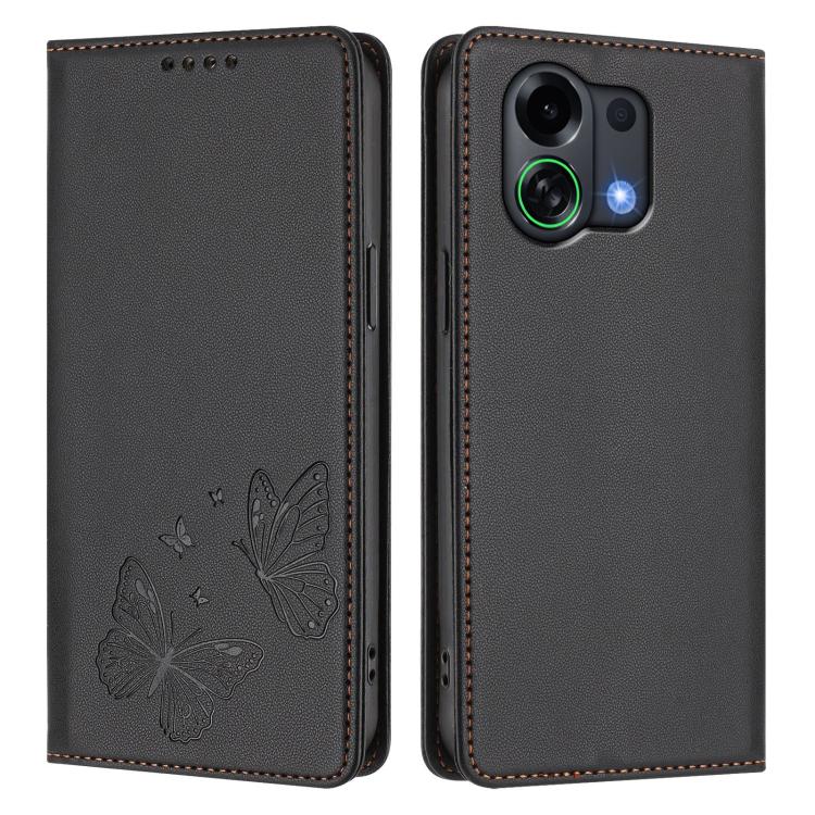 For OPPO K13 Turbo 5G / K13 Turbo Pro 5G Strong Magnetic Dual Butterfly RFID Vegan Leather Phone Case