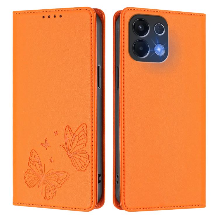 For OPPO K13 5G India Strong Magnetic Dual Butterfly RFID Vegan Leather Phone Case