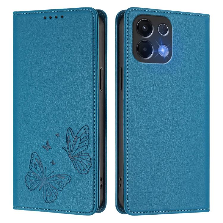 For OPPO K13 5G India Strong Magnetic Dual Butterfly RFID Vegan Leather Phone Case