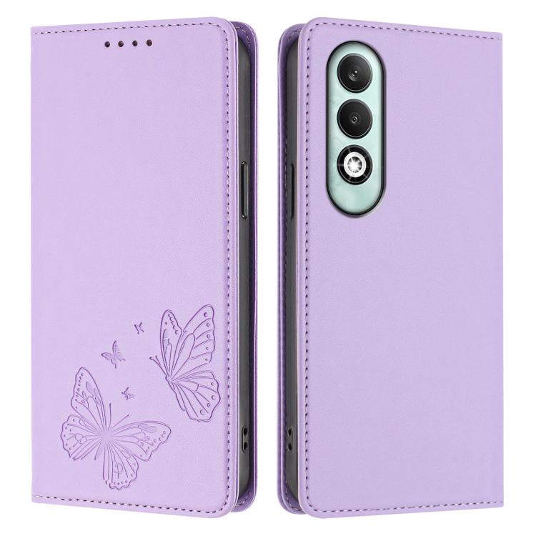 For OPPO K12x Global Strong Magnetic Dual Butterfly RFID Vegan Leather Phone Case