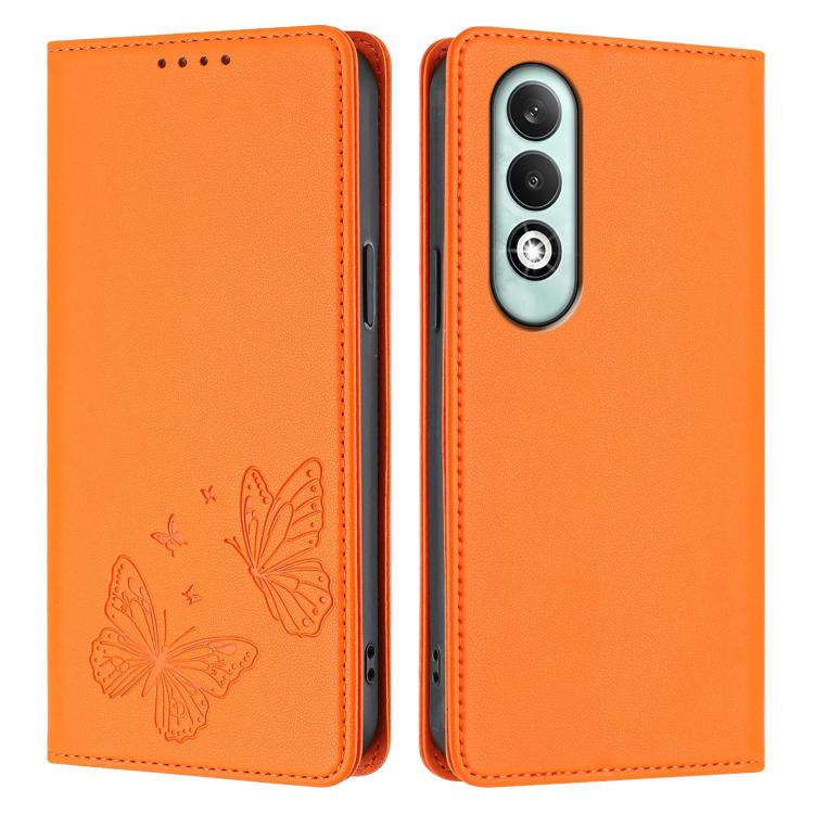 For OPPO K12x Global Strong Magnetic Dual Butterfly RFID Vegan Leather Phone Case