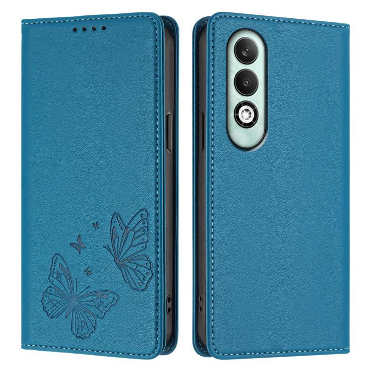 For OPPO K12x Global Strong Magnetic Dual Butterfly RFID Vegan Leather Phone Case