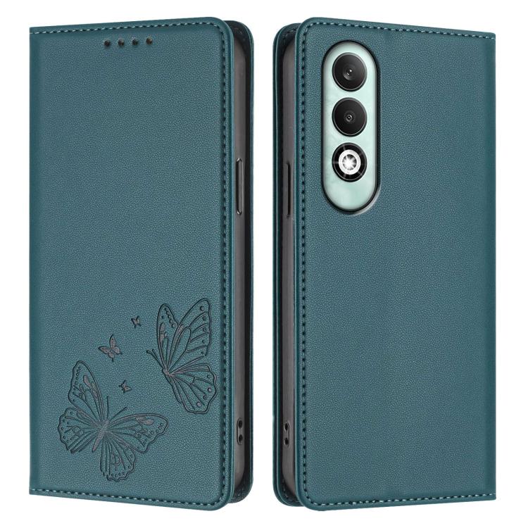 For OPPO K12x Global Strong Magnetic Dual Butterfly RFID Vegan Leather Phone Case
