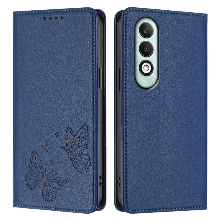 For OPPO K12x Global Strong Magnetic Dual Butterfly RFID Vegan Leather Phone Case