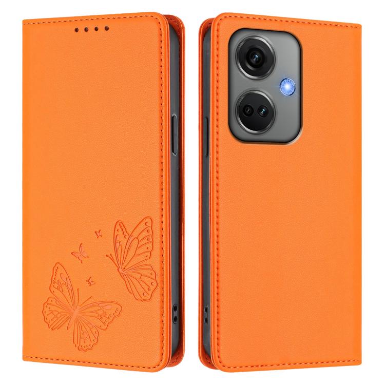 For OPPO K11 Strong Magnetic Dual Butterfly RFID Vegan Leather Phone Case