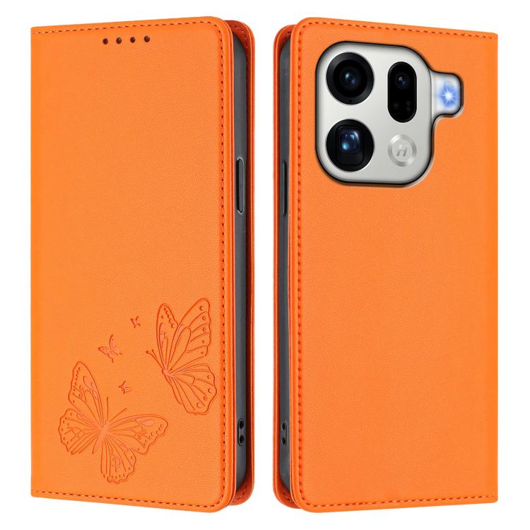For OPPO Find X9 Pro Strong Magnetic Dual Butterfly RFID Vegan Leather Phone Case