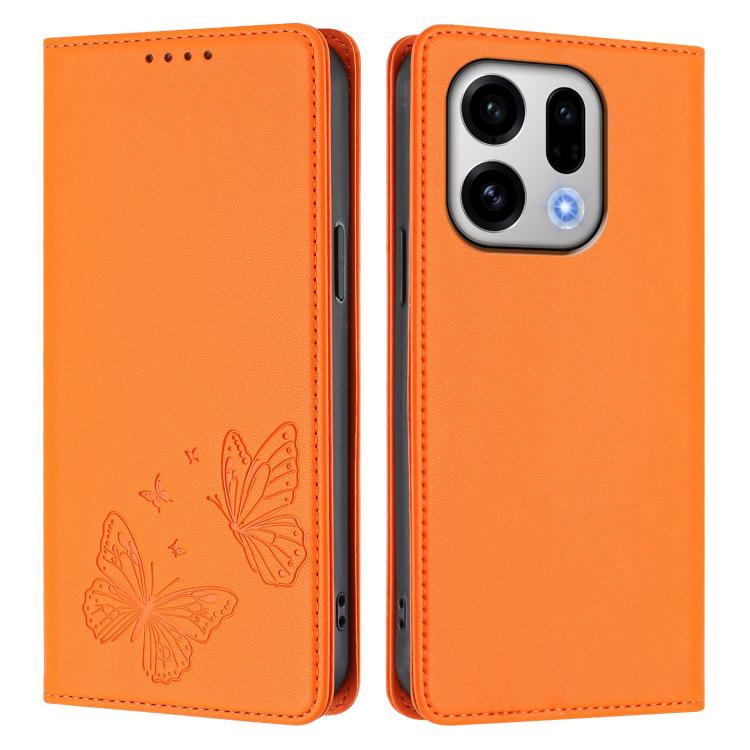 For OPPO Find X9 Strong Magnetic Dual Butterfly RFID Vegan Leather Phone Case