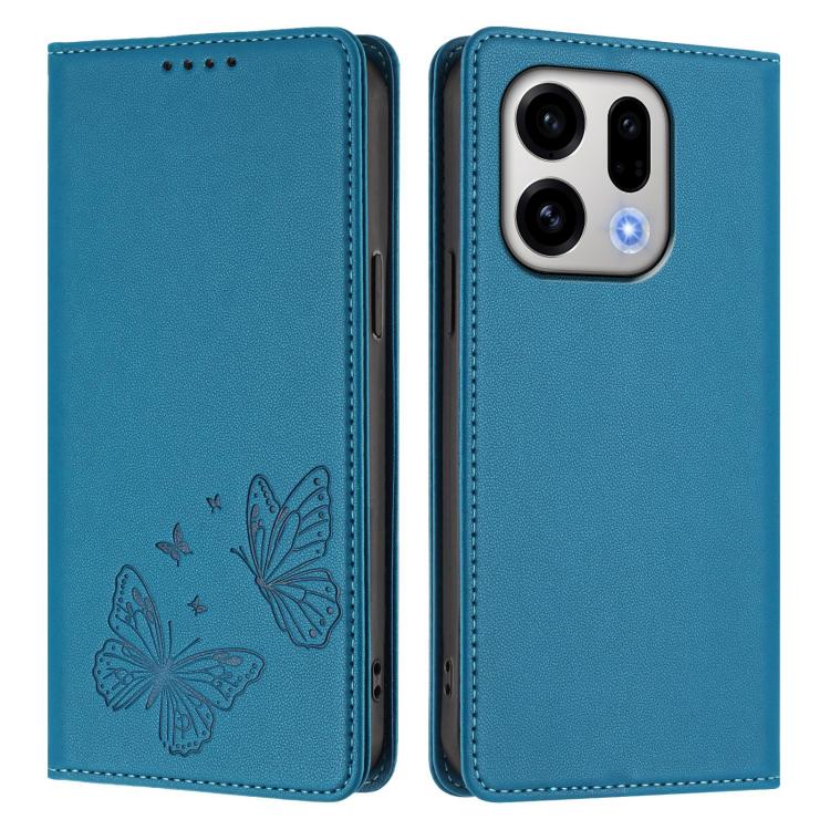 For OPPO Find X9 Strong Magnetic Dual Butterfly RFID Vegan Leather Phone Case