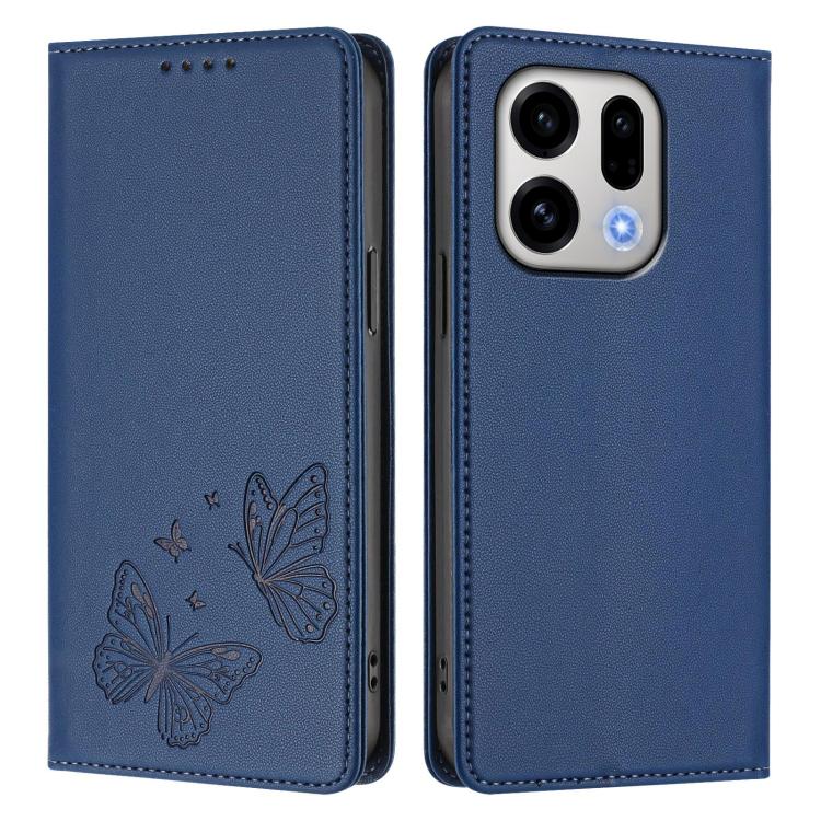 For OPPO Find X9 Strong Magnetic Dual Butterfly RFID Vegan Leather Phone Case
