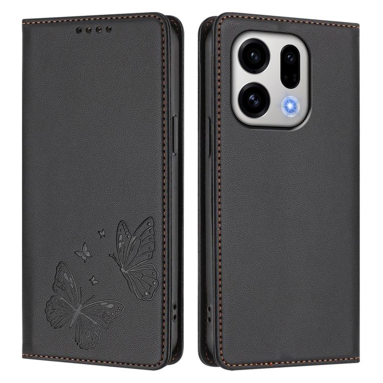 For OPPO Find X9 Strong Magnetic Dual Butterfly RFID Vegan Leather Phone Case