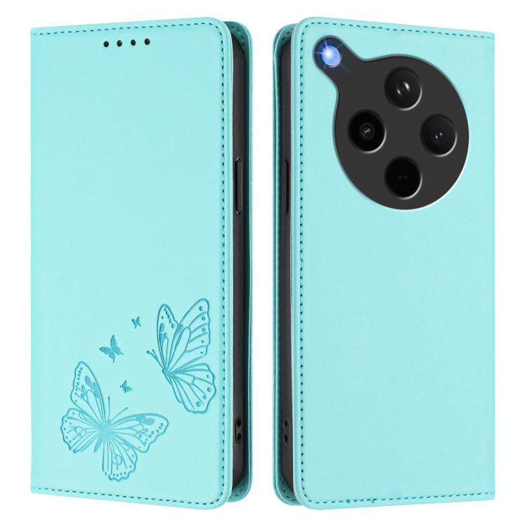For OPPO Find X8s+ Strong Magnetic Dual Butterfly RFID Vegan Leather Phone Case