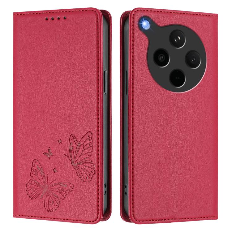For OPPO Find X8s+ Strong Magnetic Dual Butterfly RFID Vegan Leather Phone Case