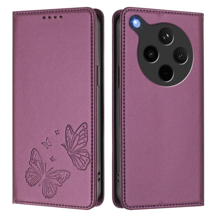 For OPPO Find X8s+ Strong Magnetic Dual Butterfly RFID Vegan Leather Phone Case
