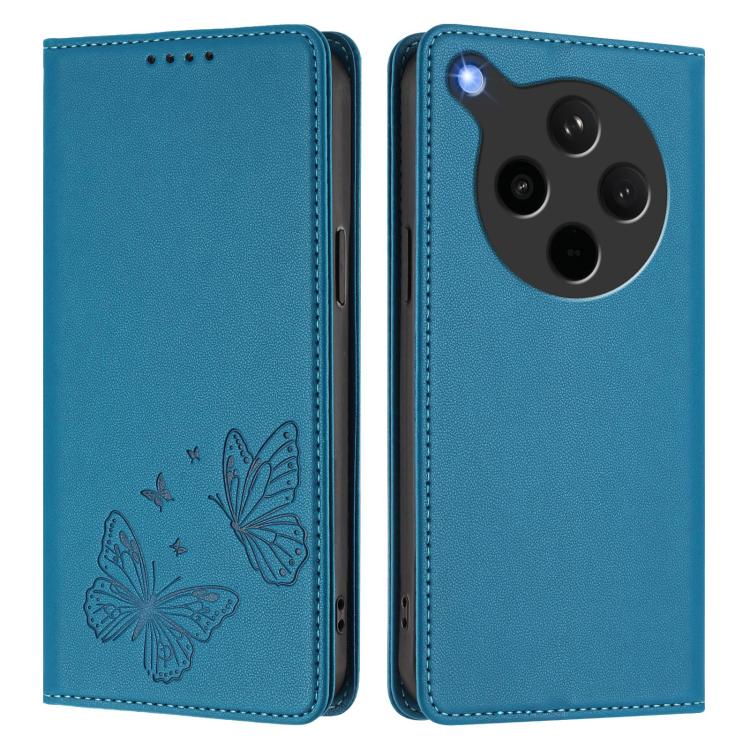 For OPPO Find X8s+ Strong Magnetic Dual Butterfly RFID Vegan Leather Phone Case