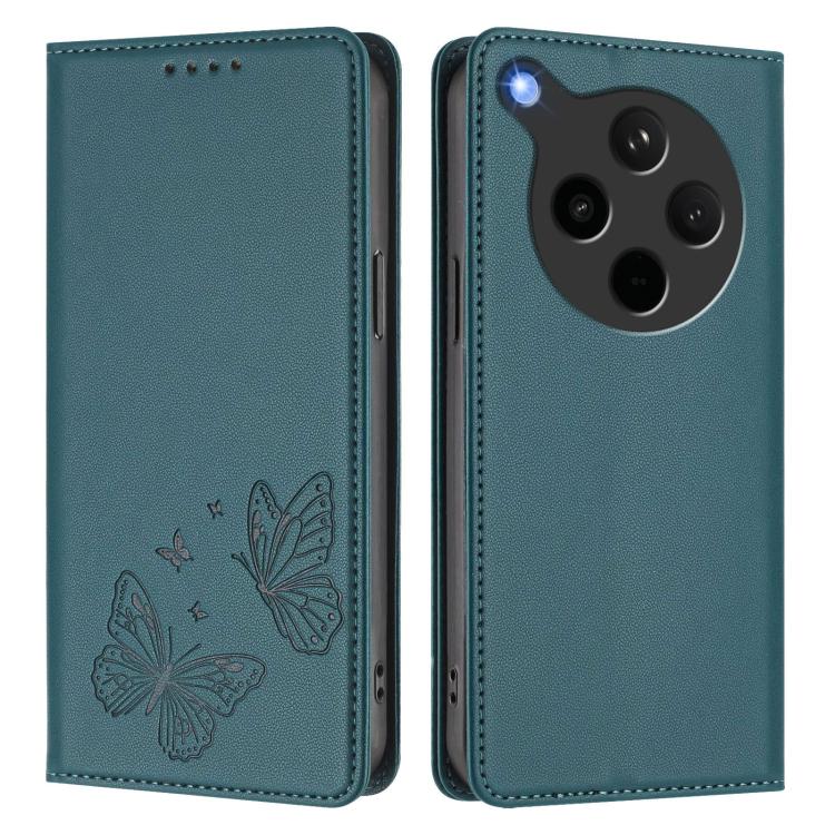 For OPPO Find X8s+ Strong Magnetic Dual Butterfly RFID Vegan Leather Phone Case