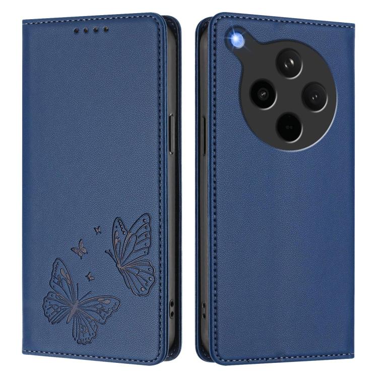 For OPPO Find X8s+ Strong Magnetic Dual Butterfly RFID Vegan Leather Phone Case