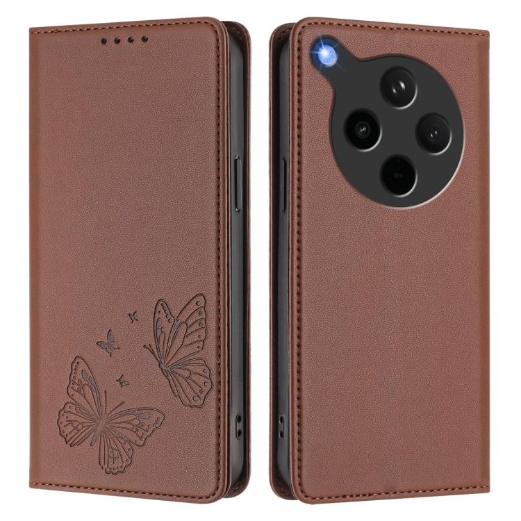 For OPPO Find X8s+ Strong Magnetic Dual Butterfly RFID Vegan Leather Phone Case