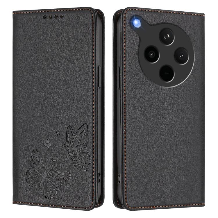 For OPPO Find X8s+ Strong Magnetic Dual Butterfly RFID Vegan Leather Phone Case